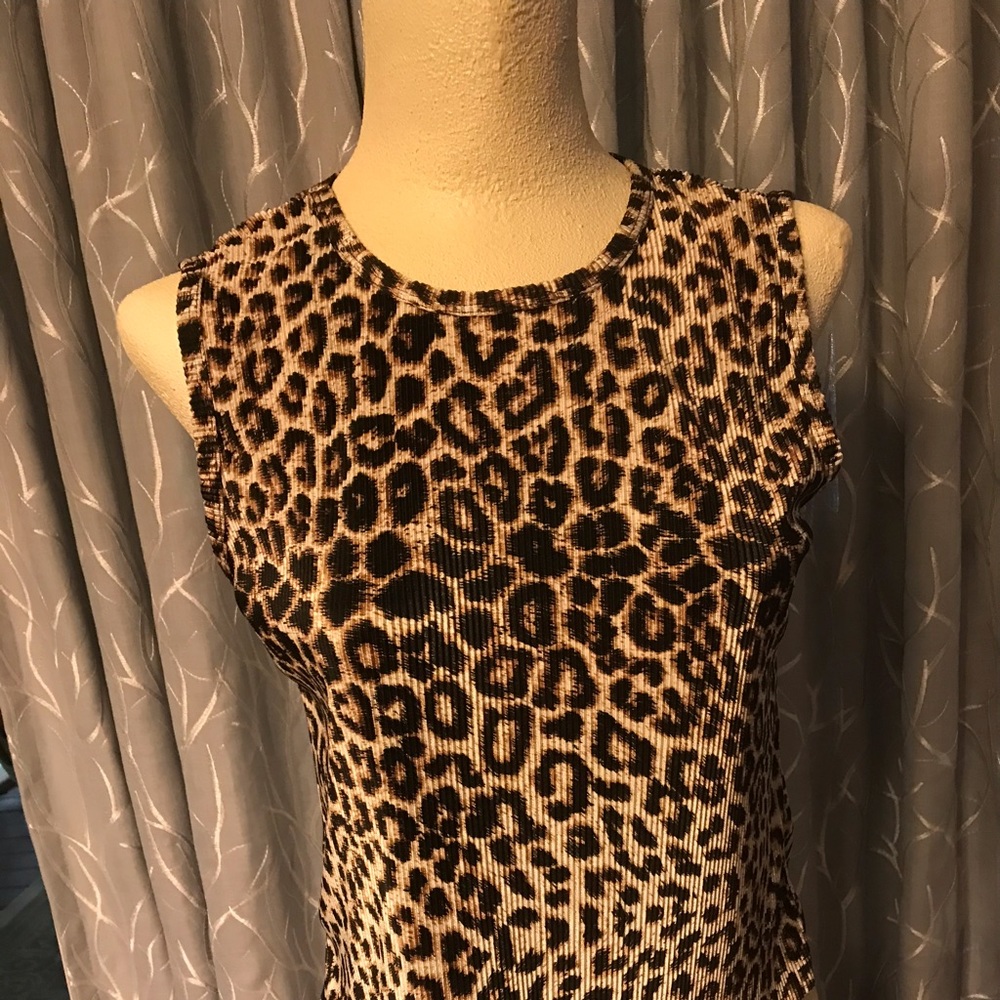 Animal Cheetah Top Plisse SZ M